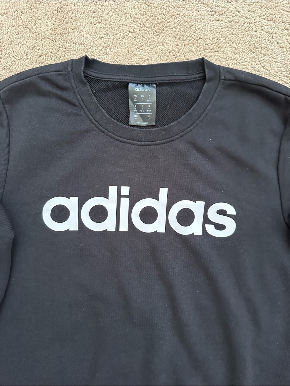 adidas Black Crewneck Sweatshirt with White Logo woman’s size small - Picture 5 of 10